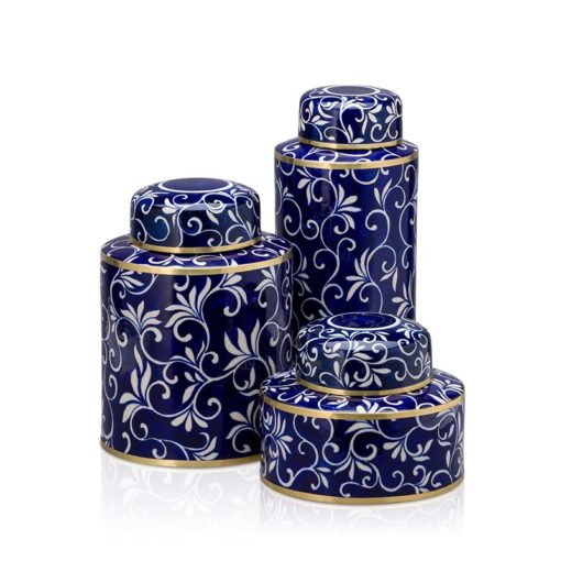 Ceramic Decorative Art Ginger Jar Royal Blue - Image 4