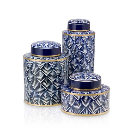 Ceramic Decorative Art Ginger Jar Royal Blue - Image 8