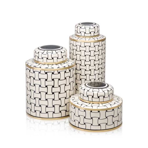 Ceramic Decorative Art Ginger Jar Modern Black - Image 8