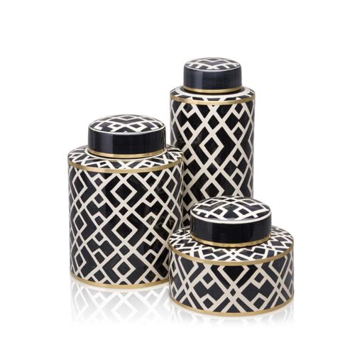 Ceramic Decorative Art Ginger Jar Modern Black - Image 7
