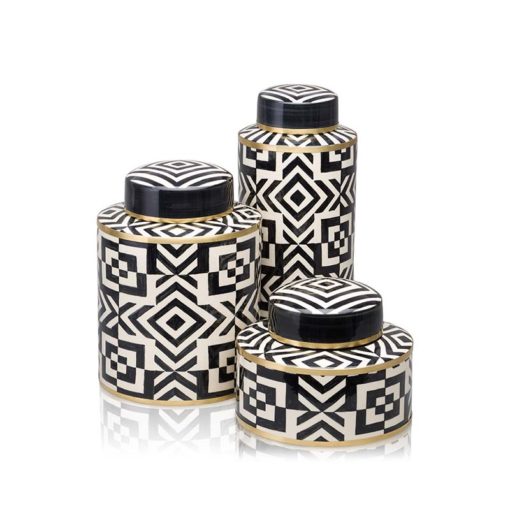 Ceramic Decorative Art Ginger Jar Modern Black - Image 4