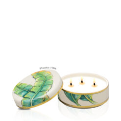 Ceramic Canister Cylinder Banana Leave