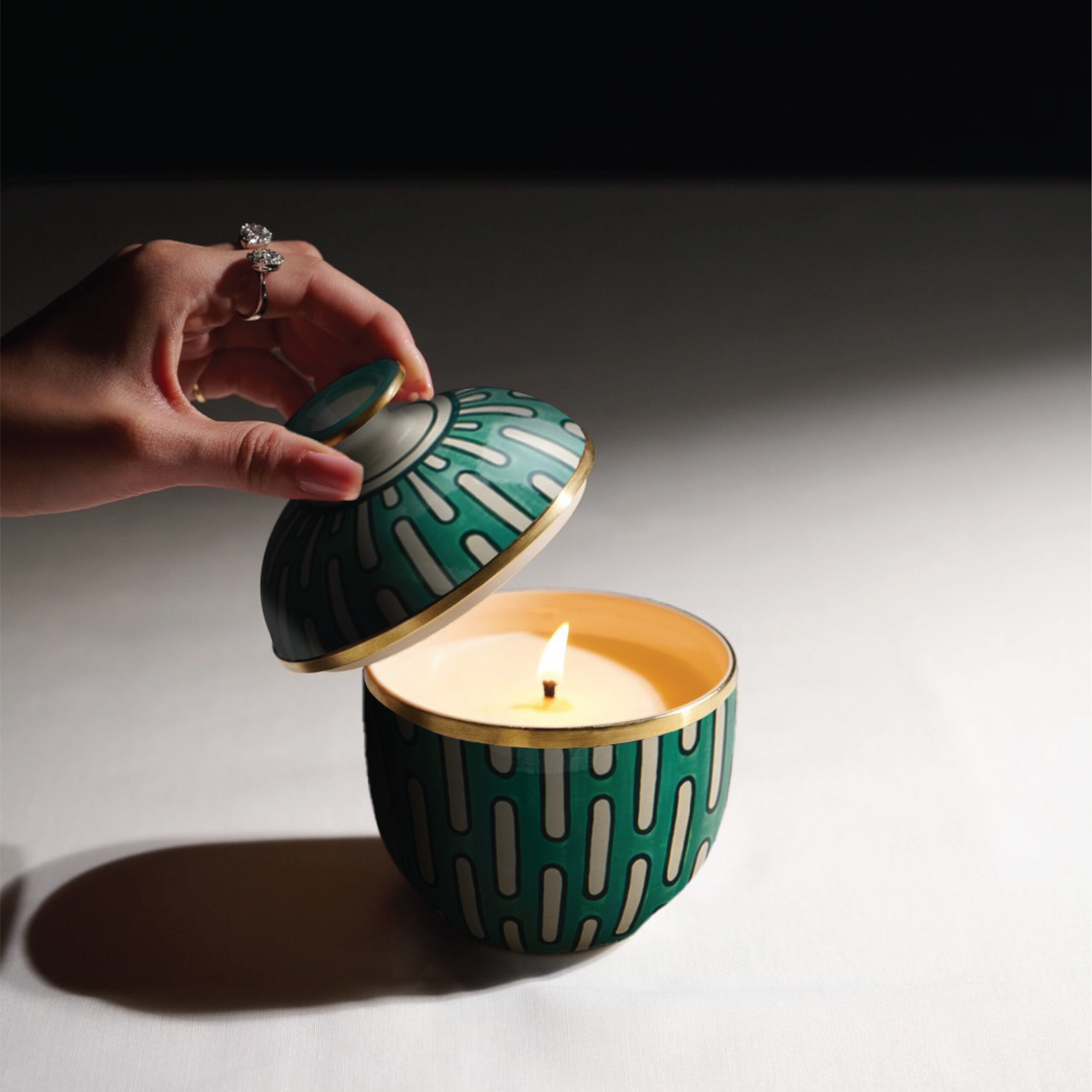 Ceramic Candle Tuay Green Tube - Image 3