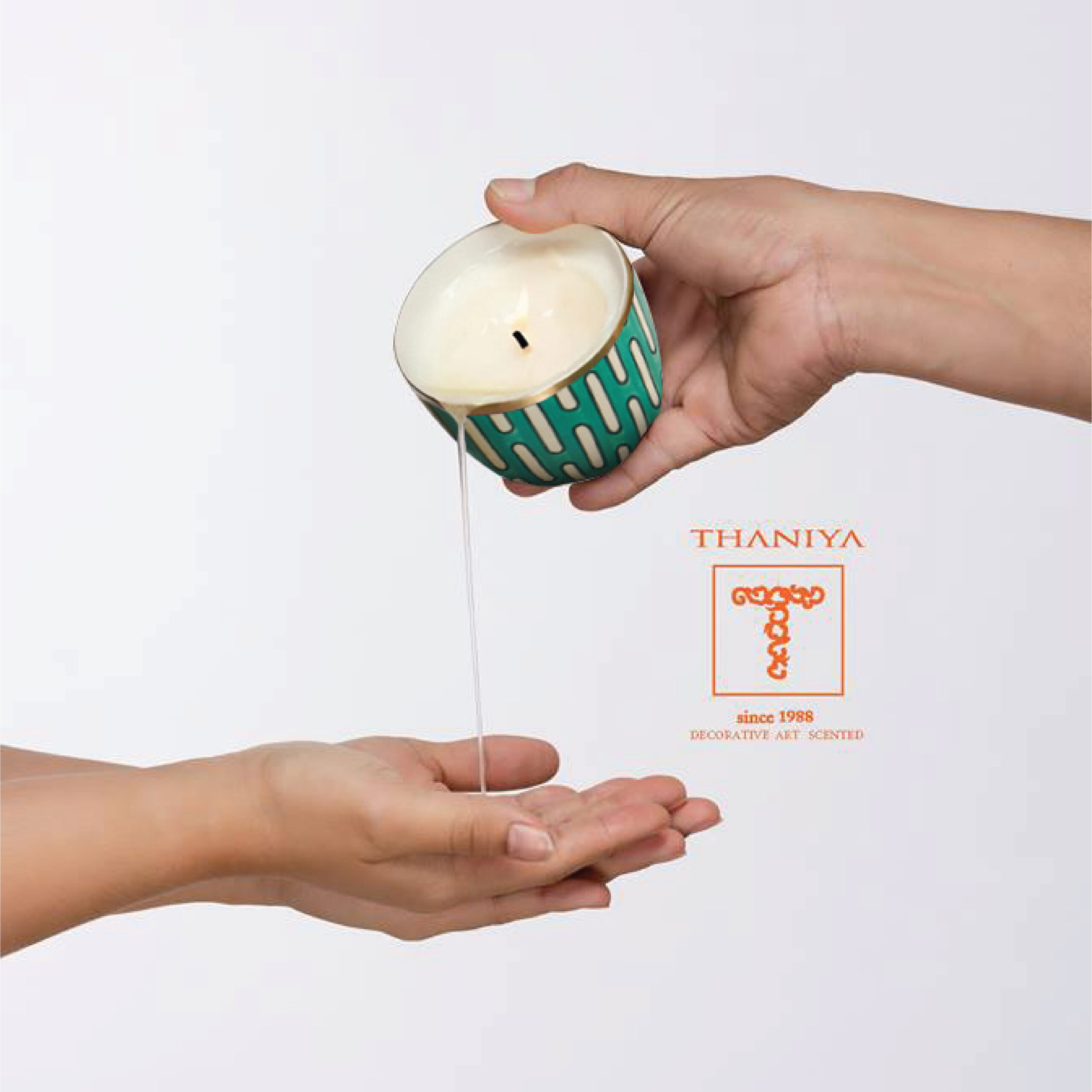 Ceramic Candle Tuay Green Tube - Image 4