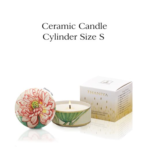 Ceramic Canister Cylinder Lotus - Image 2