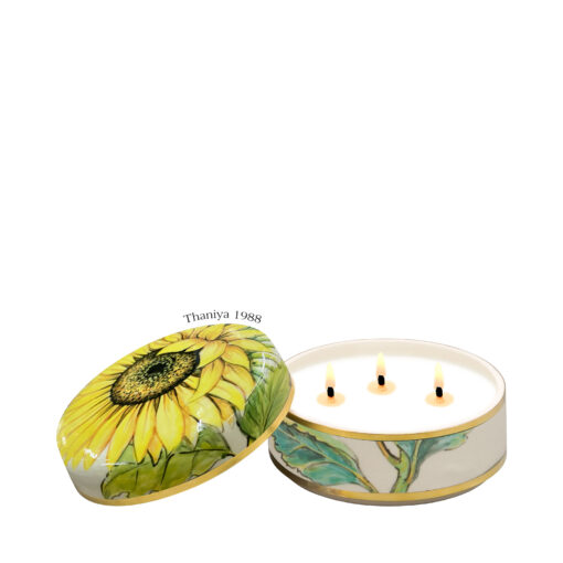 Ceramic Canister Cylinder Sunflower