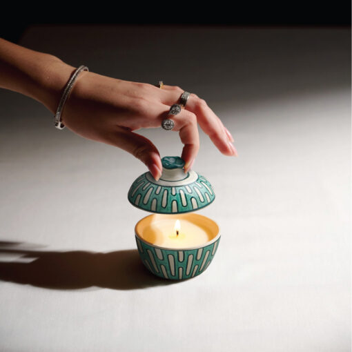 Ceramic Candle Kram Green Tube - Image 3