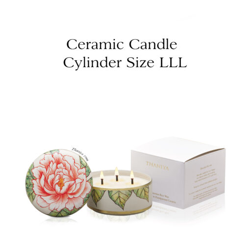 Ceramic Candle Cylinder Peony - Image 4