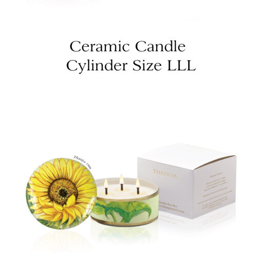Ceramic Canister Cylinder Sunflower - Image 4