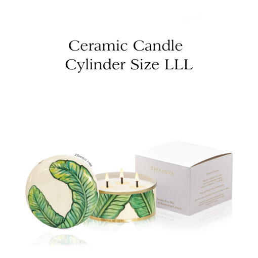 Ceramic Canister Cylinder Banana Leave - Image 4