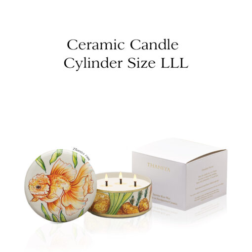 Ceramic Canister Cylinder Gold fish - Image 4