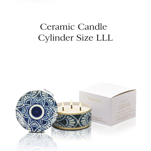 Ceramic Canister Cylinder Art Deco Fan - Image 4