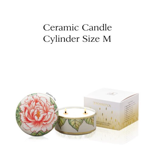 Ceramic Candle Cylinder Peony - Image 3