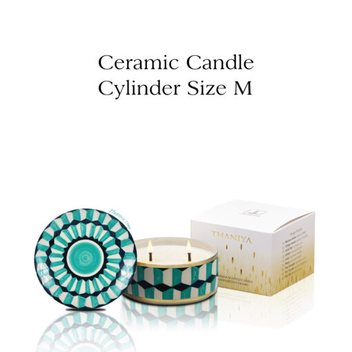 Ceramic Canister Cylinder Honey Comb - Image 3