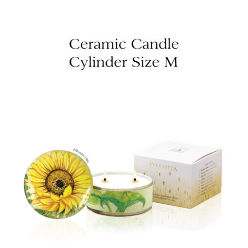 Ceramic Canister Cylinder Sunflower - Image 3