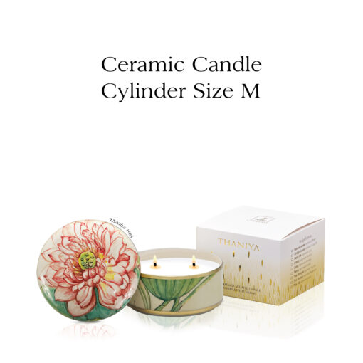 Ceramic Canister Cylinder Lotus - Image 3