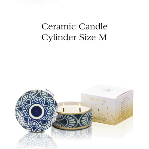 Ceramic Canister Cylinder Art Deco Fan - Image 3