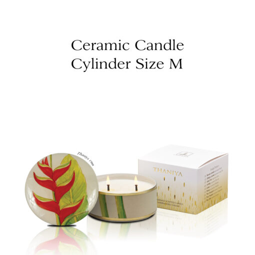 Ceramic Canister Cylinder Heliconia - Image 3