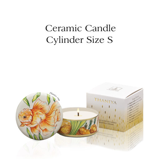Ceramic Canister Cylinder Gold fish - Image 2