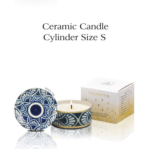 Ceramic Canister Cylinder Art Deco Fan - Image 2