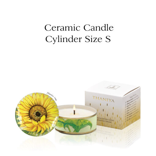 Ceramic Canister Cylinder Sunflower - Image 2