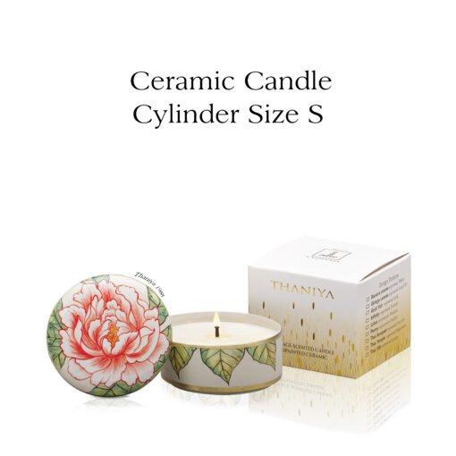 Ceramic Candle Cylinder Peony - Image 2
