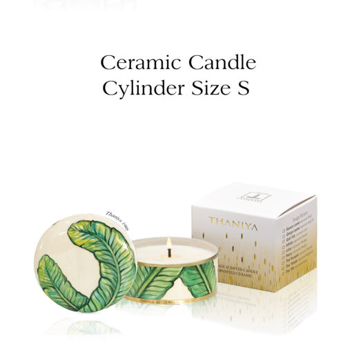 Ceramic Canister Cylinder Banana Leave - Image 2