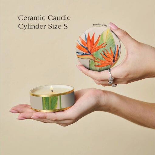 Ceramic Candle Cylinder Bird of Paradise - Image 5