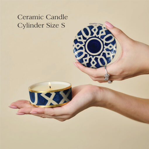 Ceramic Canister Cylinder Art Nouveau Glass - Image 5
