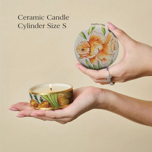 Ceramic Canister Cylinder Gold fish - Image 5