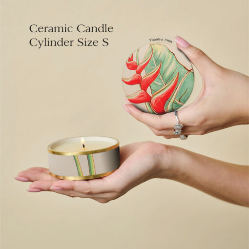 Ceramic Canister Cylinder Heliconia - Image 5