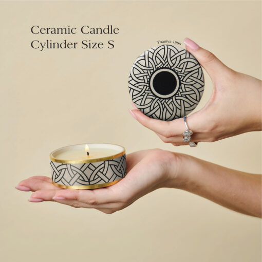 Ceramic Canister Cylinder Celtic Knot - Image 5