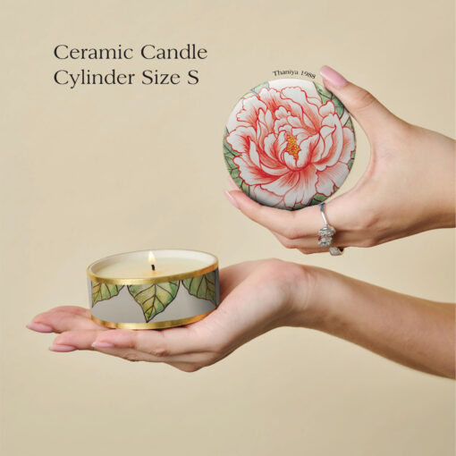 Ceramic Candle Cylinder Peony - Image 5