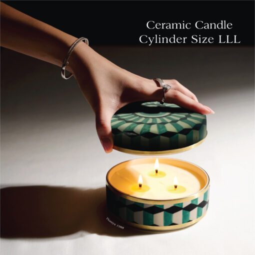 Ceramic Canister Cylinder Honey Comb - Image 10