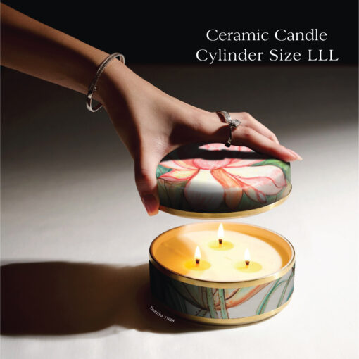Ceramic Canister Cylinder Lotus - Image 10