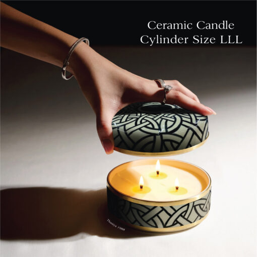Ceramic Canister Cylinder Celtic Knot - Image 10