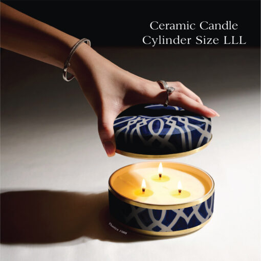 Ceramic Canister Cylinder Art Nouveau Glass - Image 9