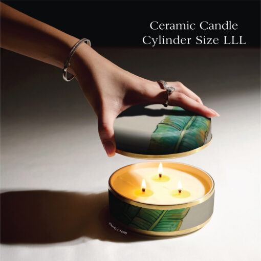 Ceramic Canister Cylinder Banana Leave - Image 10