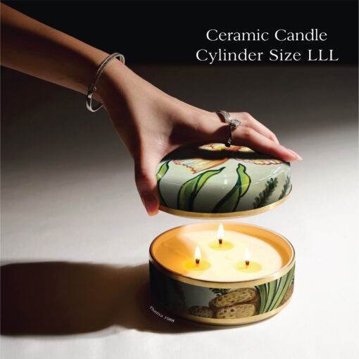 Ceramic Canister Cylinder Gold fish - Image 10