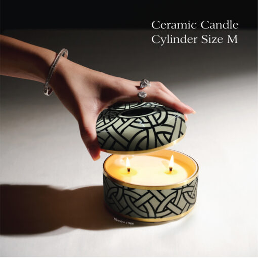 Ceramic Canister Cylinder Celtic Knot - Image 9