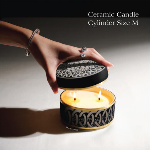 Ceramic Canister Cylinder Black Rasso - Image 9