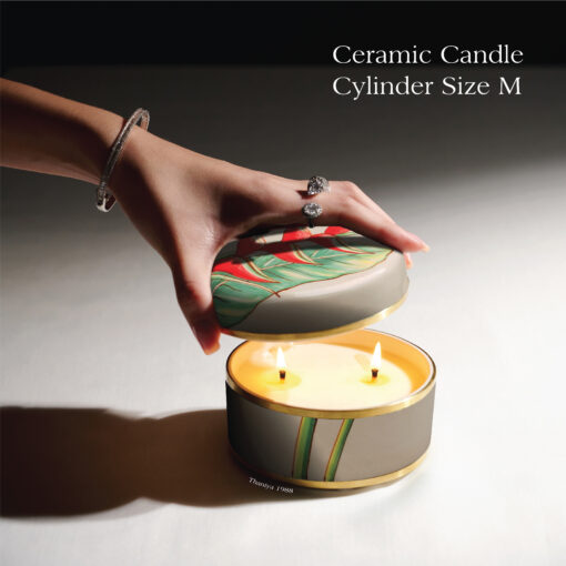 Ceramic Canister Cylinder Heliconia - Image 9