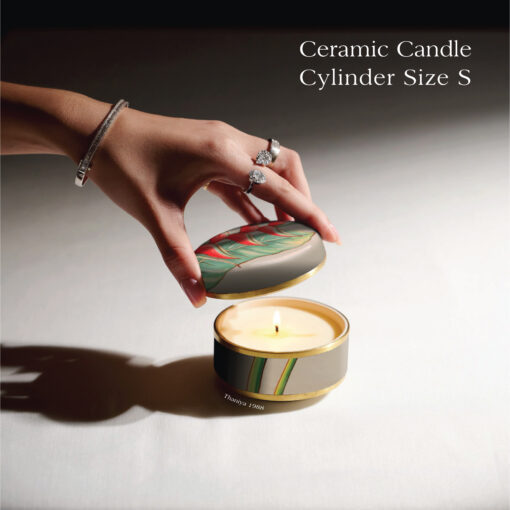 Ceramic Canister Cylinder Heliconia - Image 8