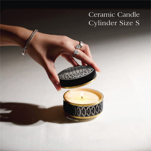 Ceramic Canister Cylinder Black Rasso - Image 8