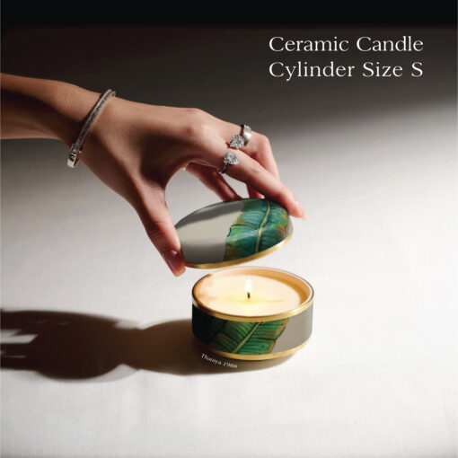 Ceramic Canister Cylinder Banana Leave - Image 8