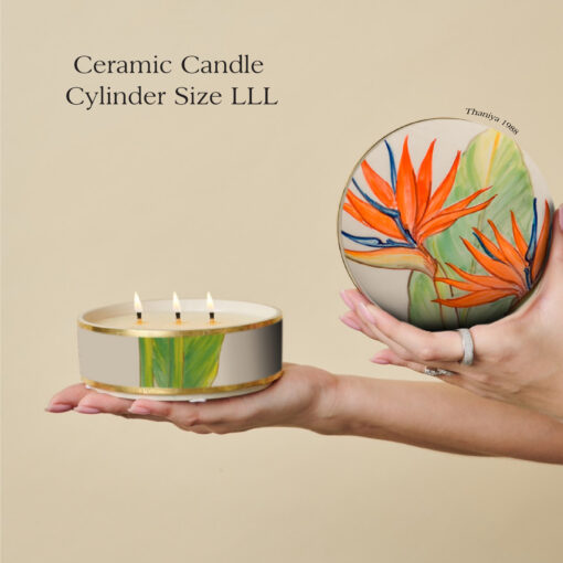 Ceramic Candle Cylinder Bird of Paradise - Image 7