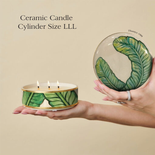 Ceramic Canister Cylinder Banana Leave - Image 7