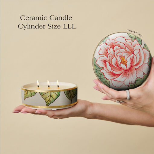 Ceramic Candle Cylinder Peony - Image 7