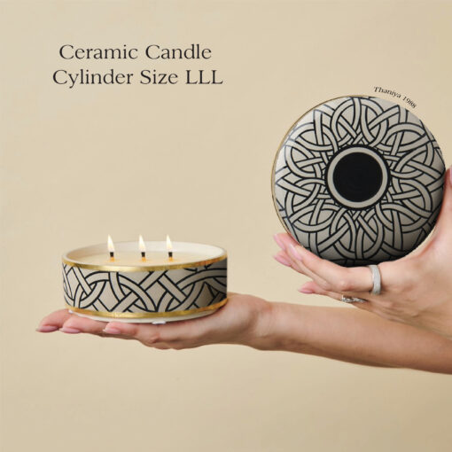 Ceramic Canister Cylinder Celtic Knot - Image 7
