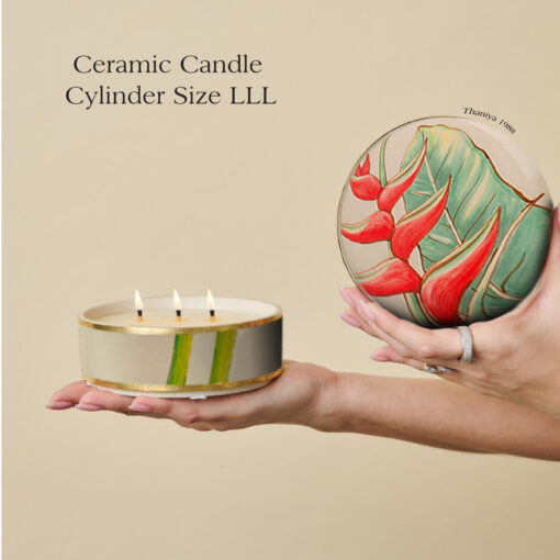 Ceramic Canister Cylinder Heliconia - Image 7